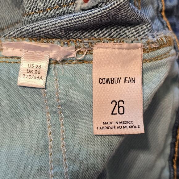 BDG Jeans Womens Size 26 Blue Cowboy Straight Leg High Rise Normcore Distressed - Picture 4 of 13